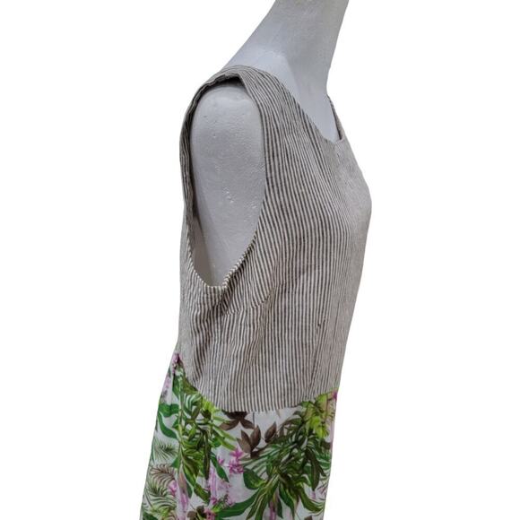 J. Jill Women's Linen Cotton Blend Knee‎ Length Dress with Pockets Tropical - Picture 7 of 11